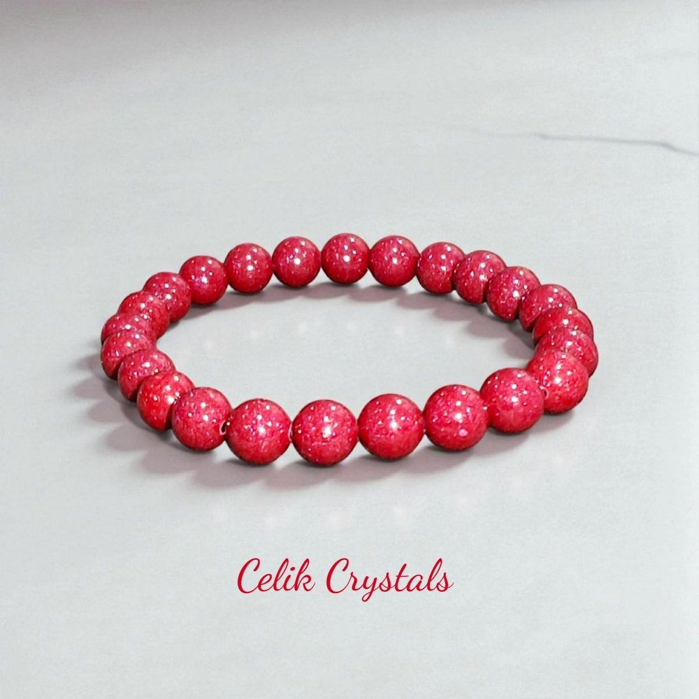 Cinnabar Bracelets Natural Stones 8mm Unisex